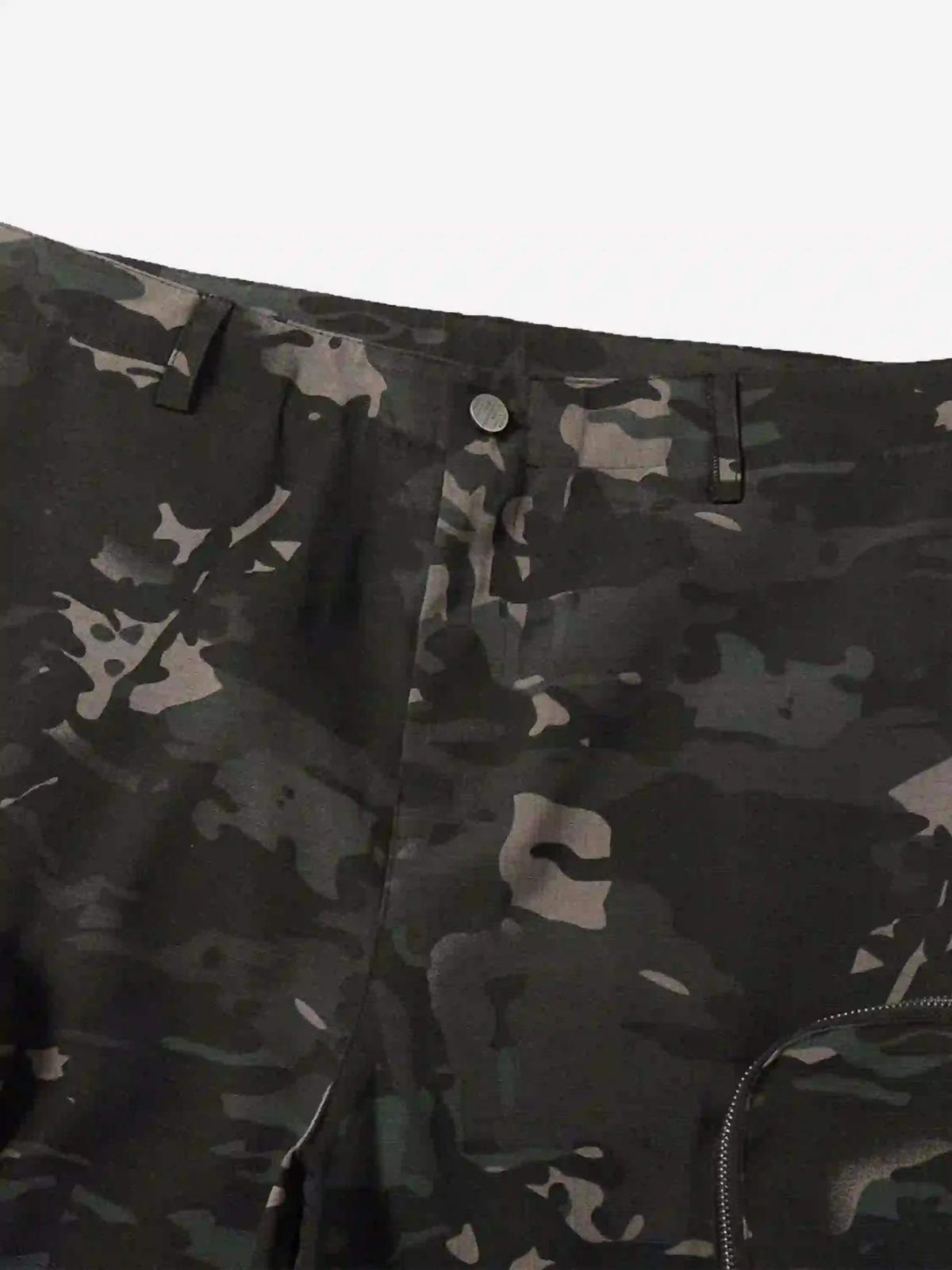 Street Dark Camouflage Zipper Cargo Pants