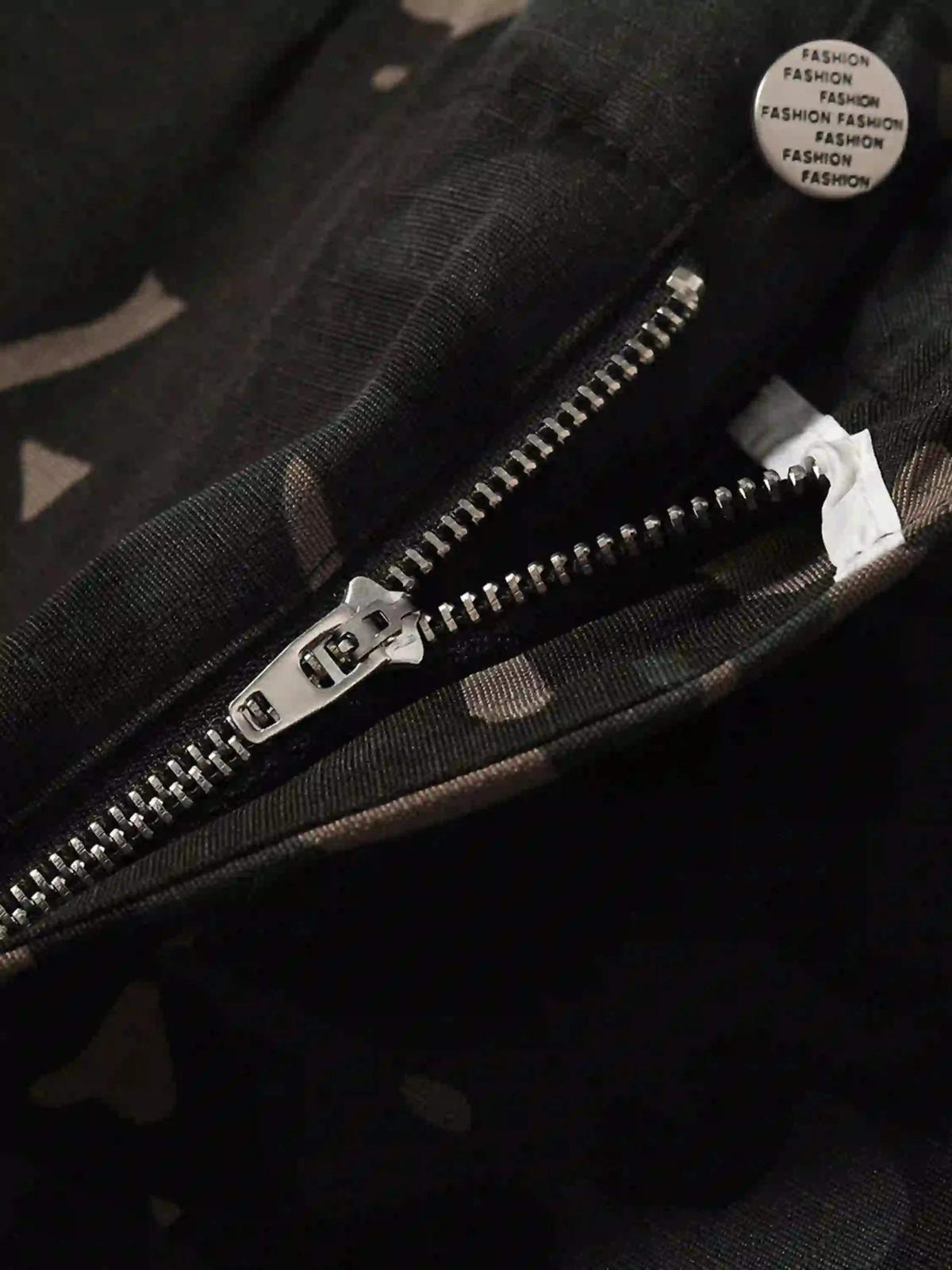 Street Dark Camouflage Zipper Cargo Pants