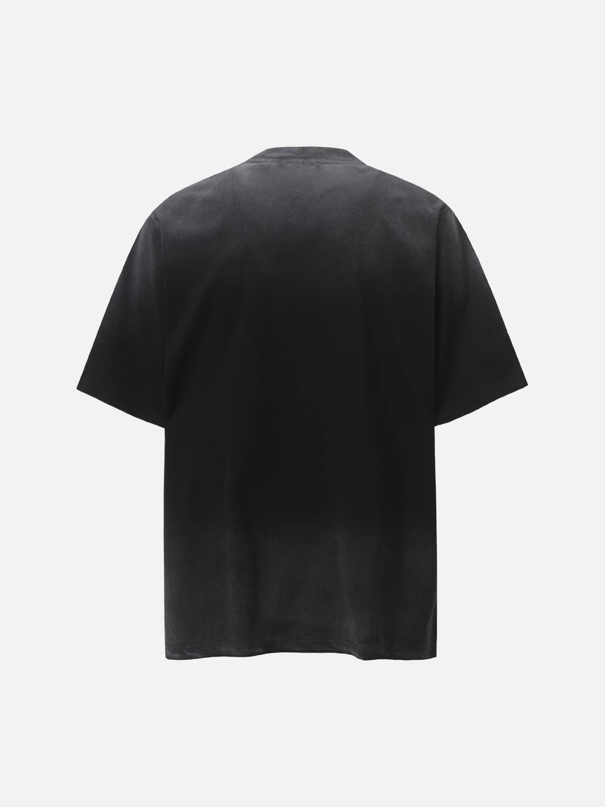 Street Dirty-Dye Distressed Cut Pocket T-Shirt