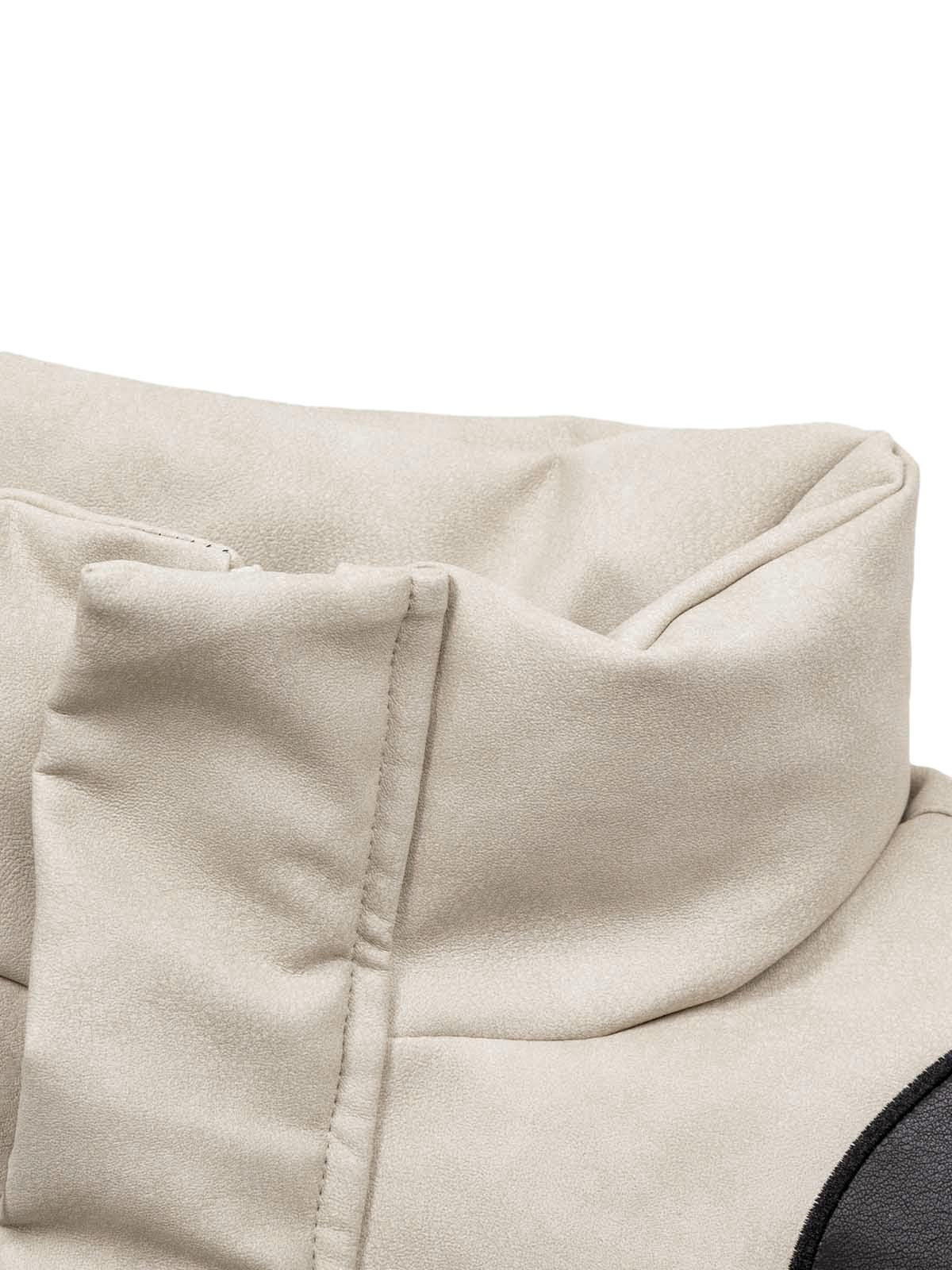 Street Flame Embroidered Suede Padded Puffer Jacket