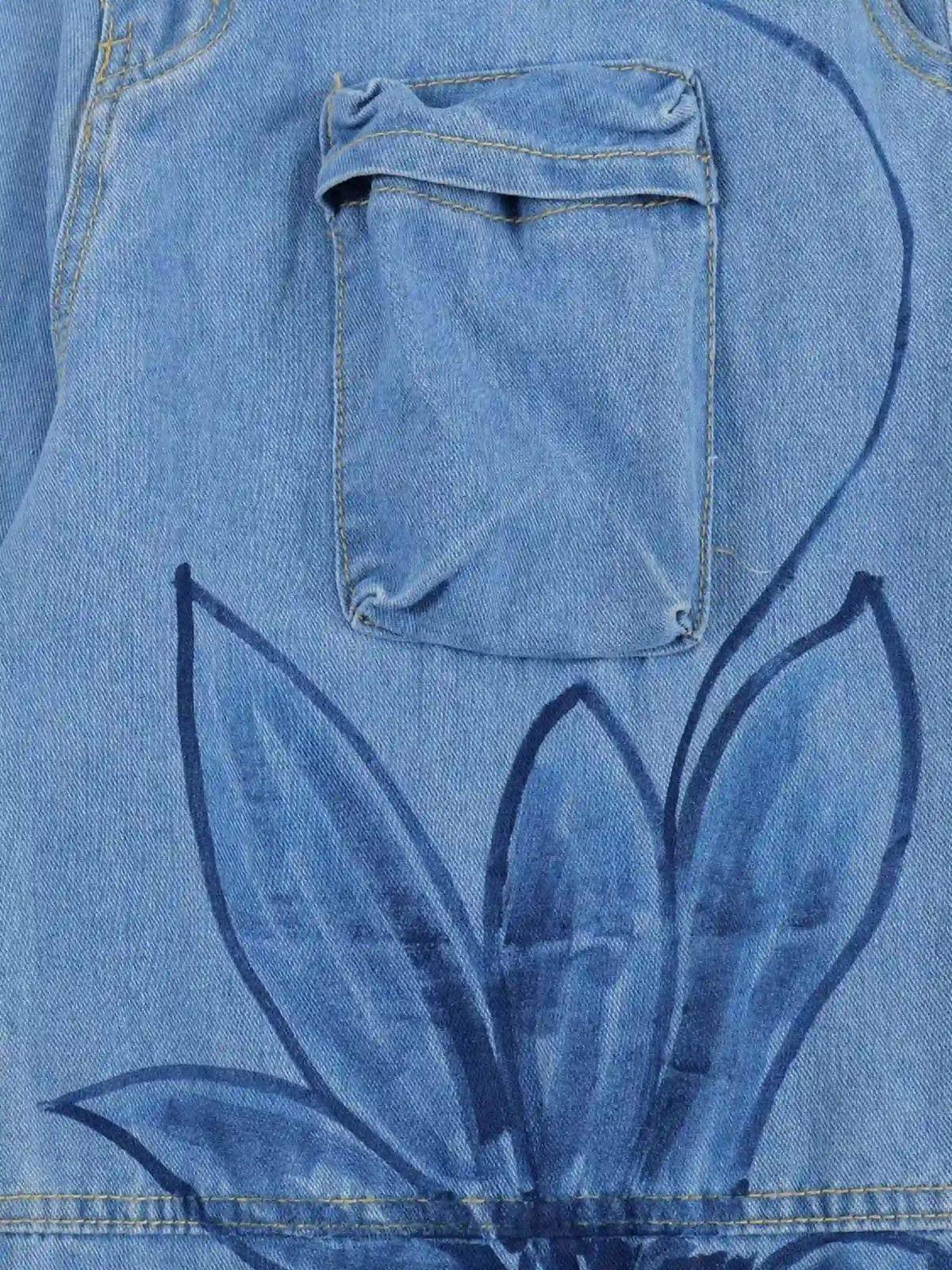 Street Hand-Painted Graffiti Wide-Leg Jeans