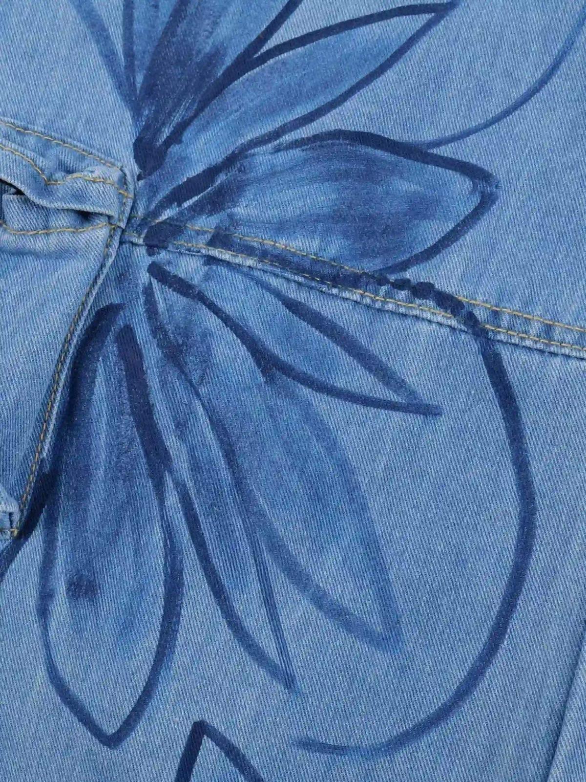 Street Hand-Painted Graffiti Wide-Leg Jeans