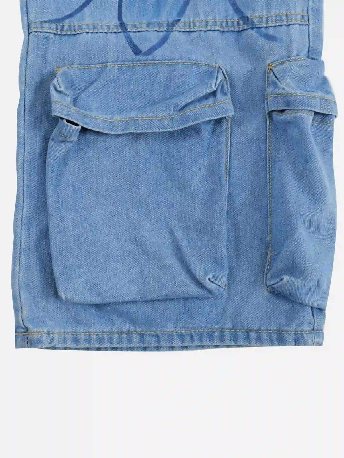 Street Hand-Painted Graffiti Wide-Leg Jeans