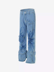 Street Hand-Painted Graffiti Wide-Leg Jeans