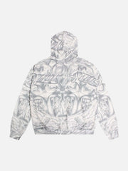 Street Hand-Painted Zip Up Hoodie