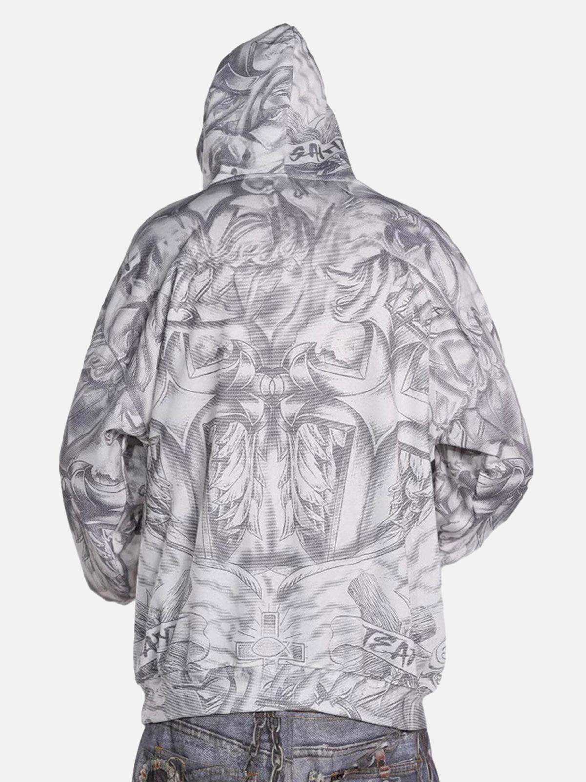 Street Hand-Painted Zip Up Hoodie