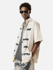 Street Letter Print Short Sleeve Shirt