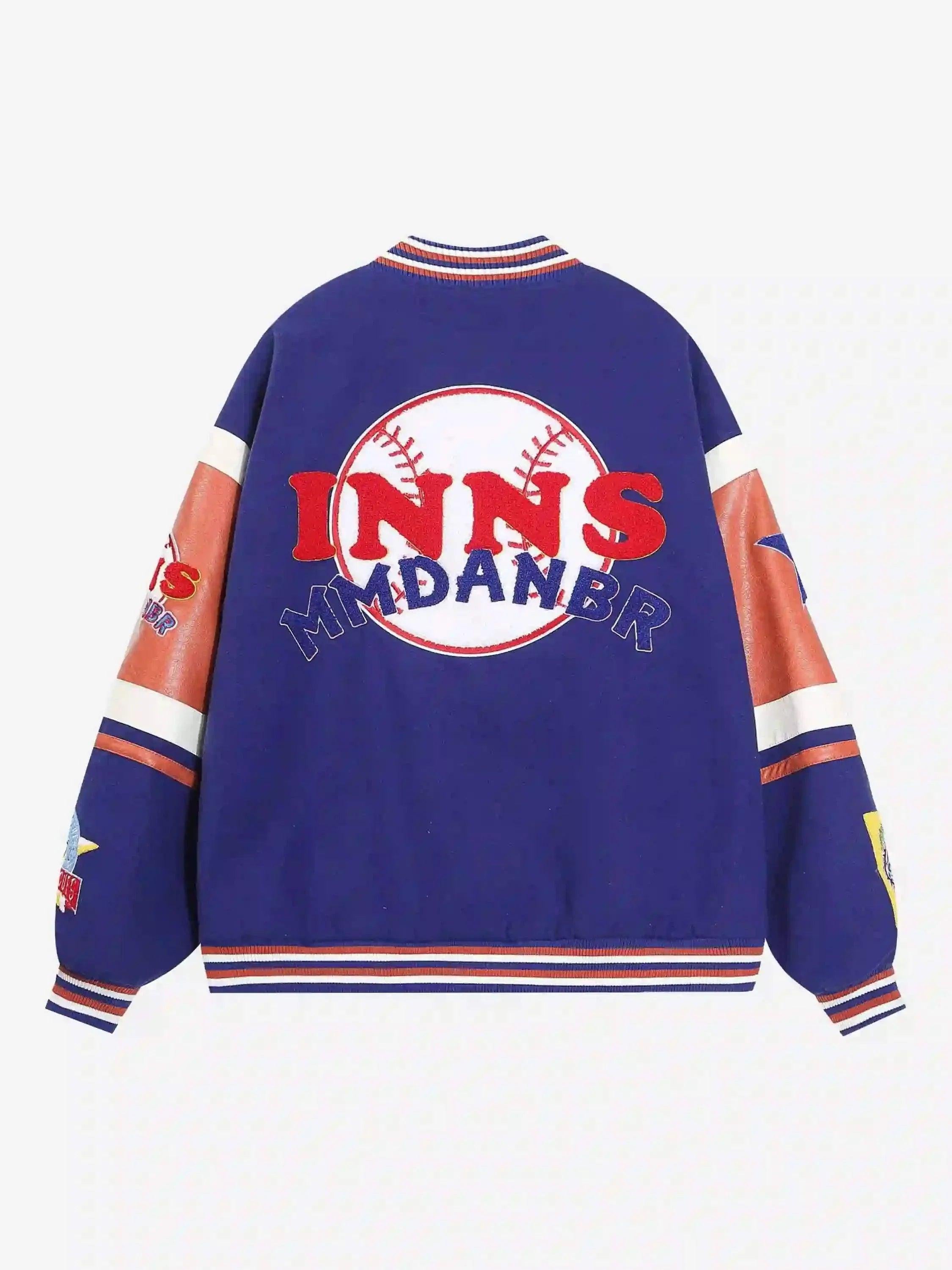 Street Patchwork Embroidered Baseball Jacket