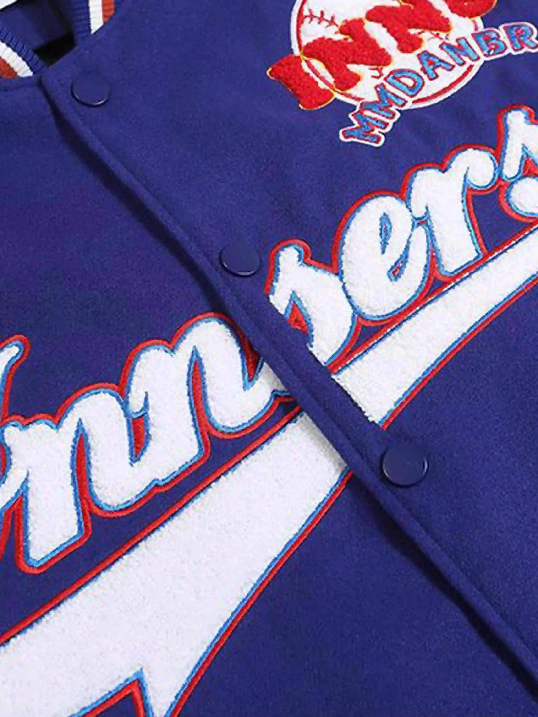 Street Patchwork Embroidered Baseball Jacket