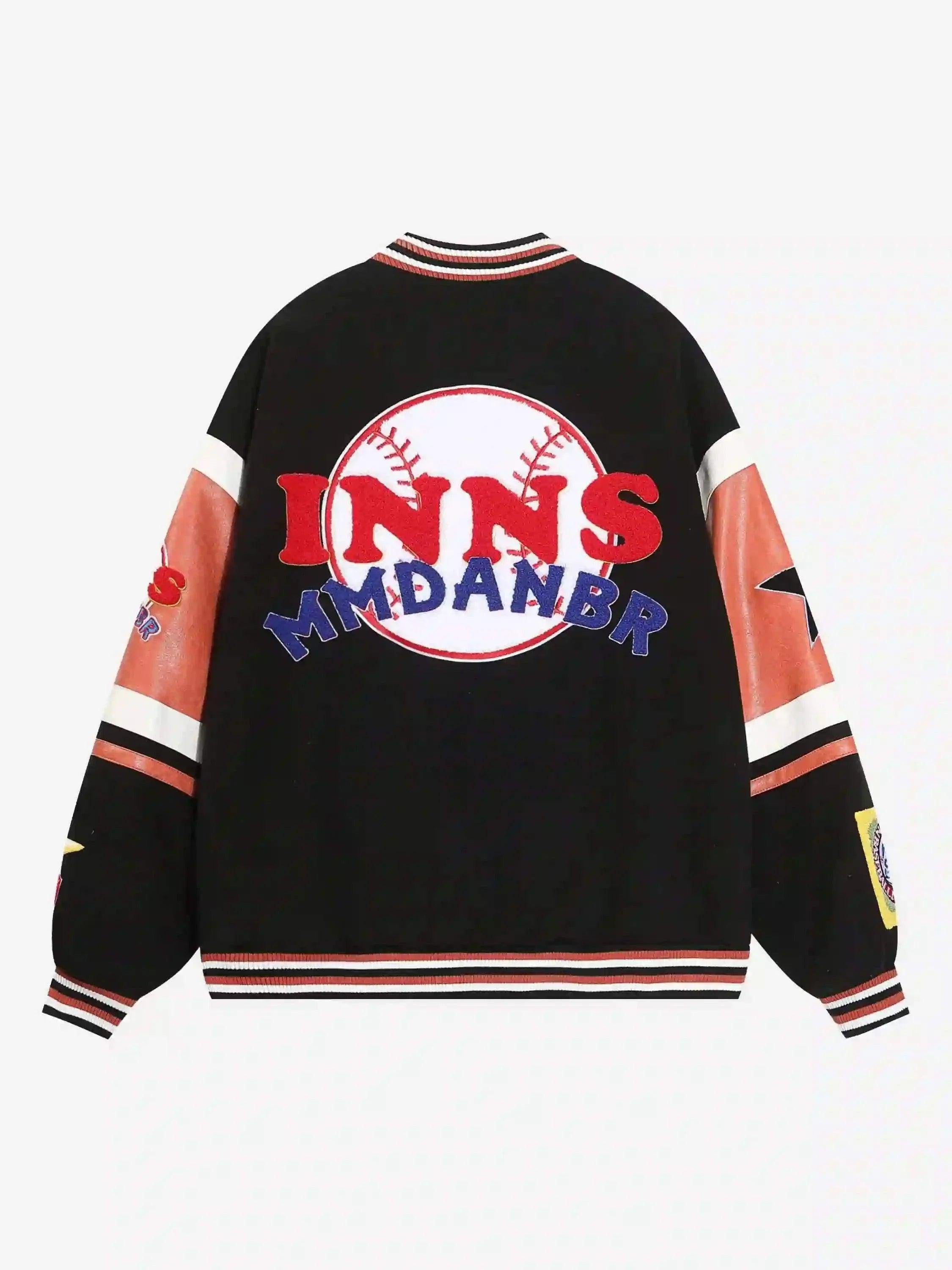 Street Patchwork Embroidered Baseball Jacket