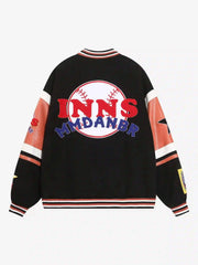 Street Patchwork Embroidered Baseball Jacket