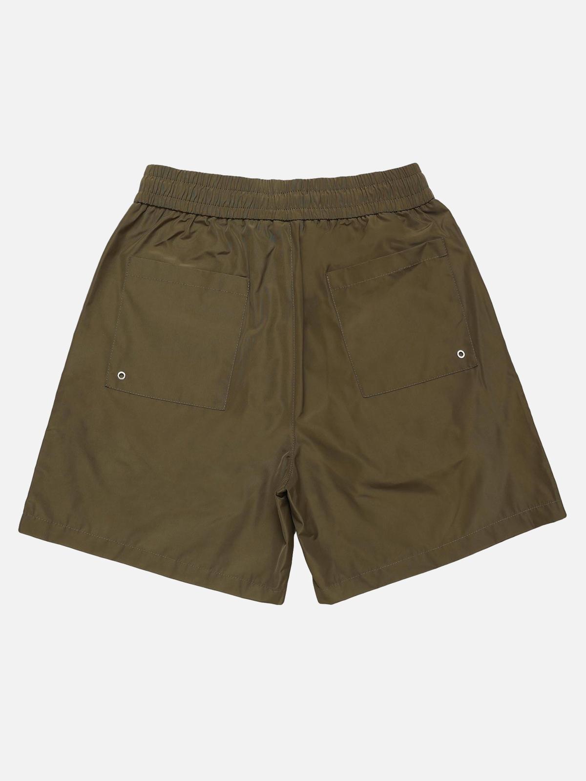 Street Patchwork Personalized Multi-Pocket Shorts