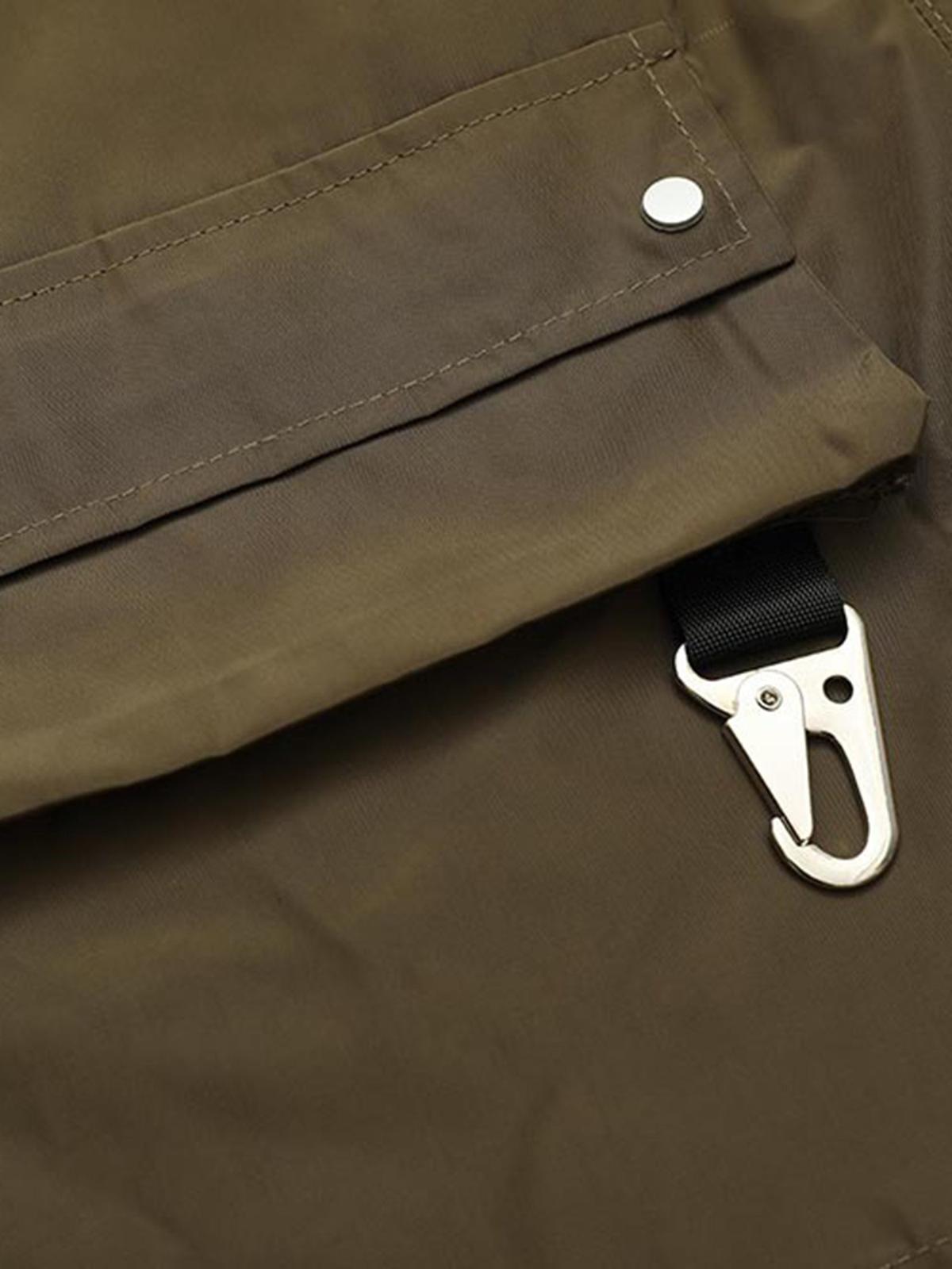 Street Patchwork Personalized Multi-Pocket Shorts
