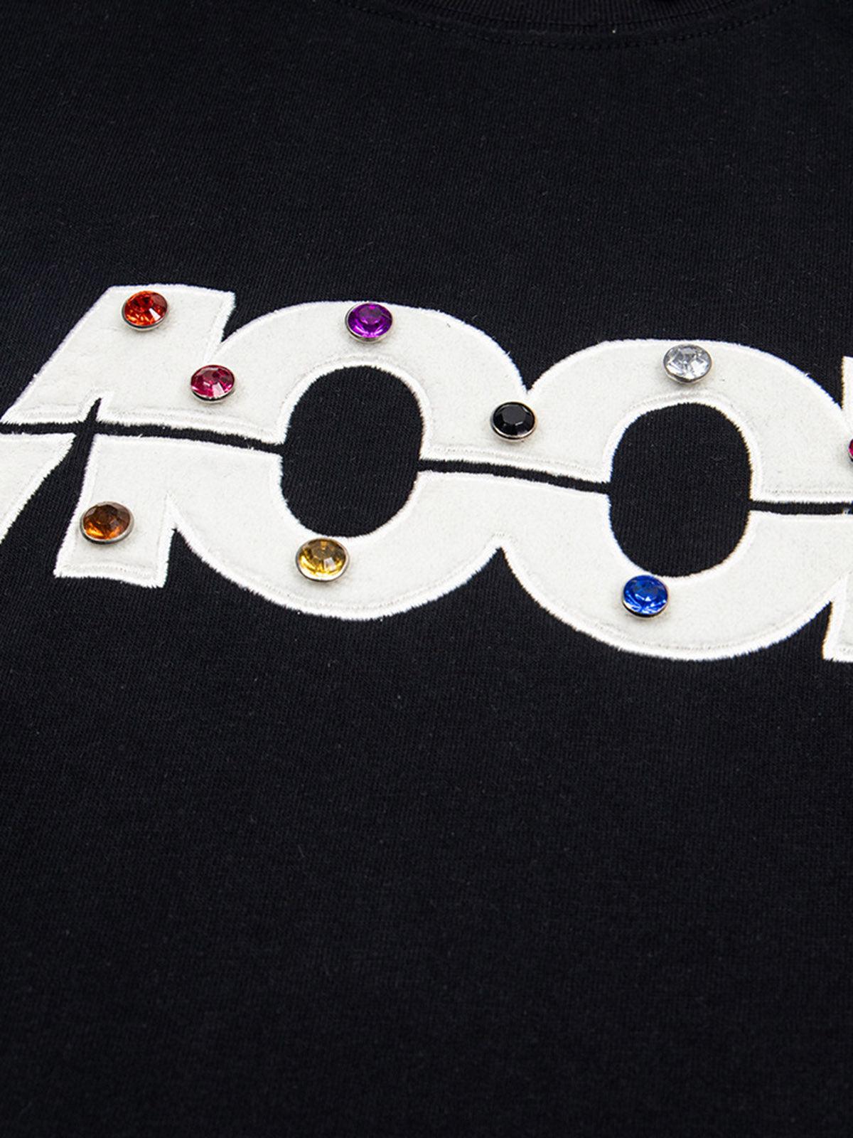 Street Retro MOOD Patch Embroidered Rivet T-Shirt