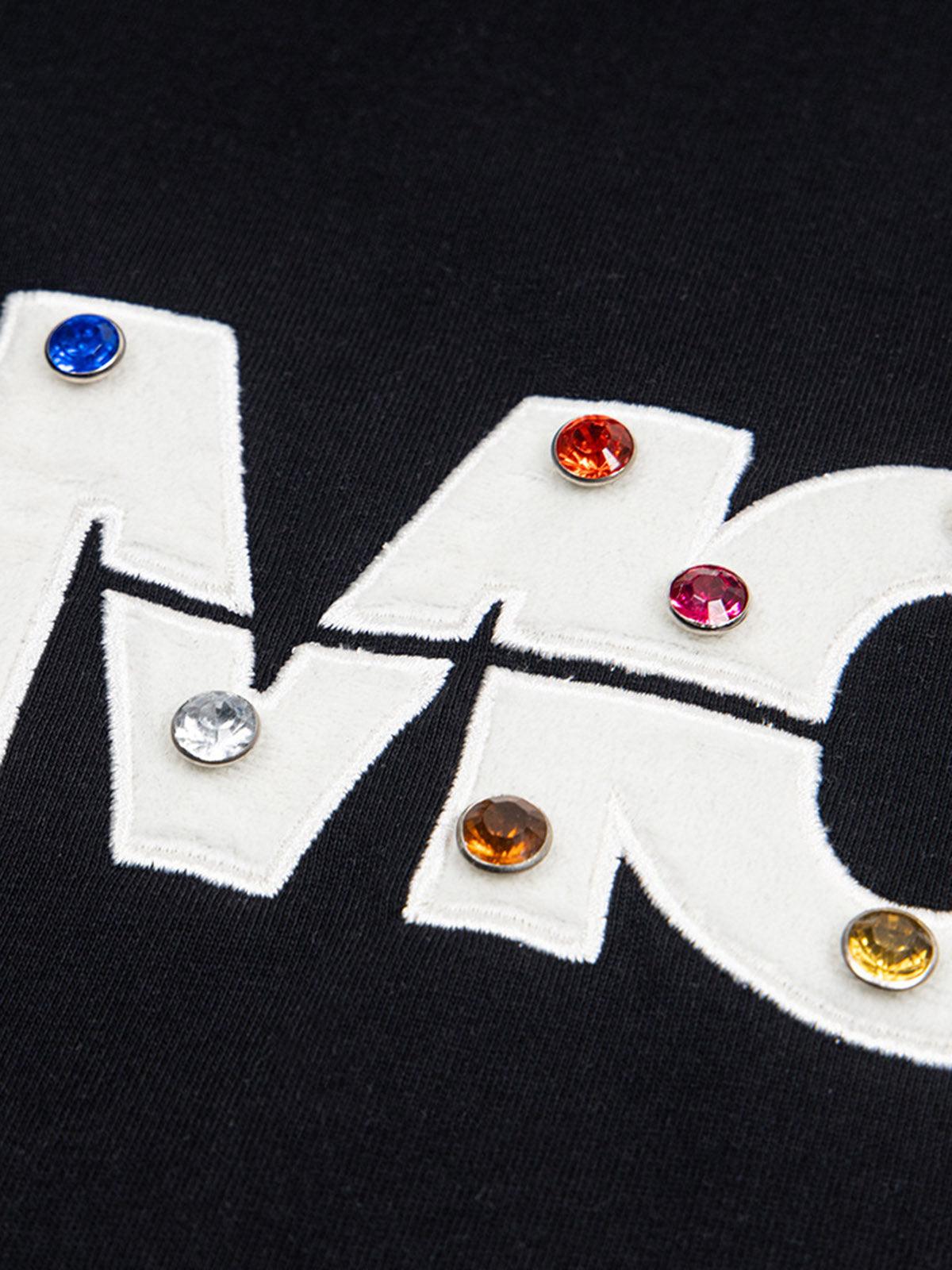 Street Retro MOOD Patch Embroidered Rivet T-Shirt