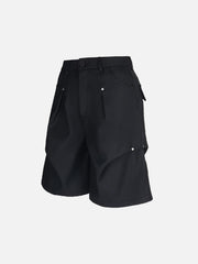 Street Retro Pleated Rivet Shorts