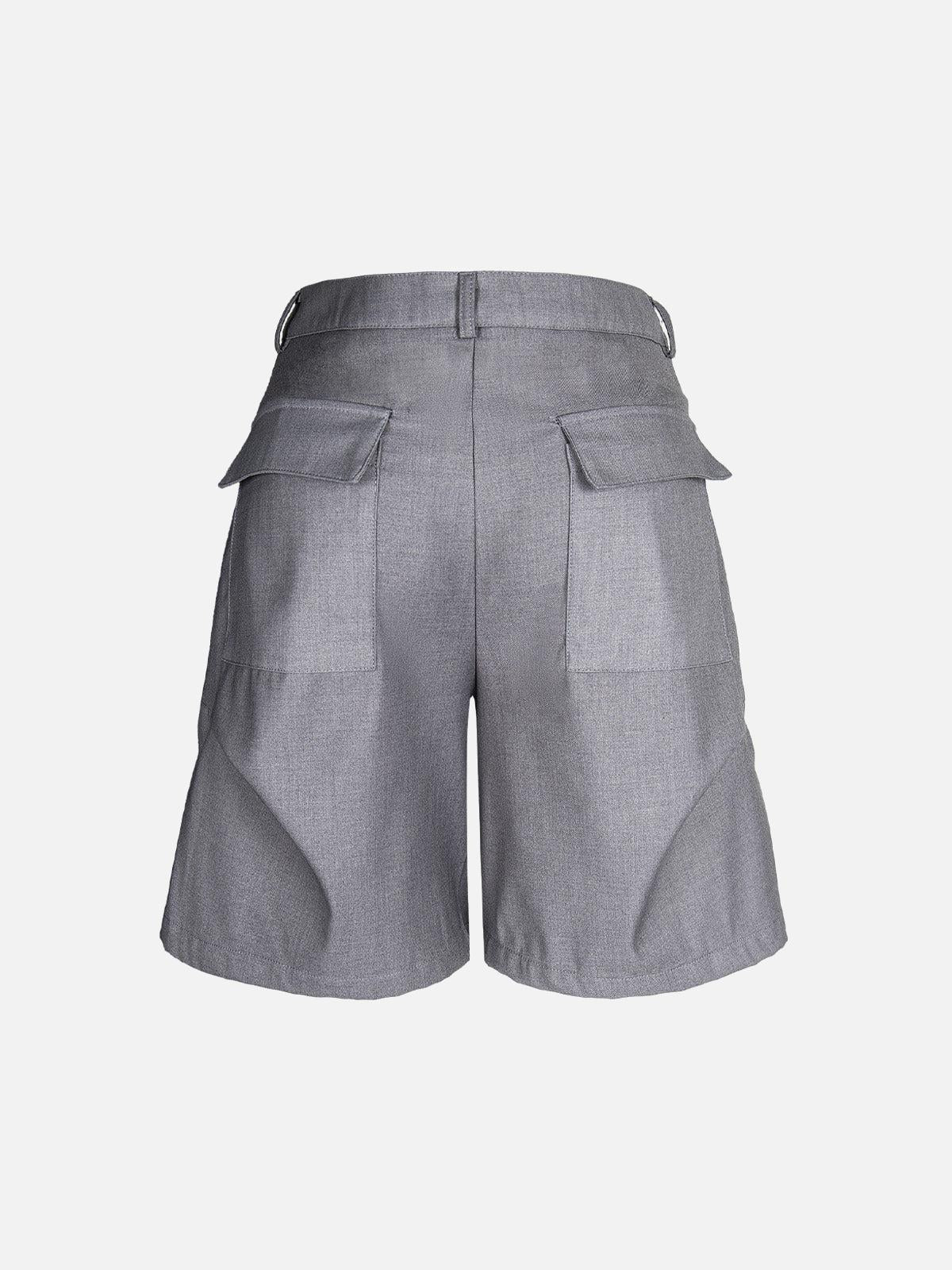 Street Retro Pleated Rivet Shorts