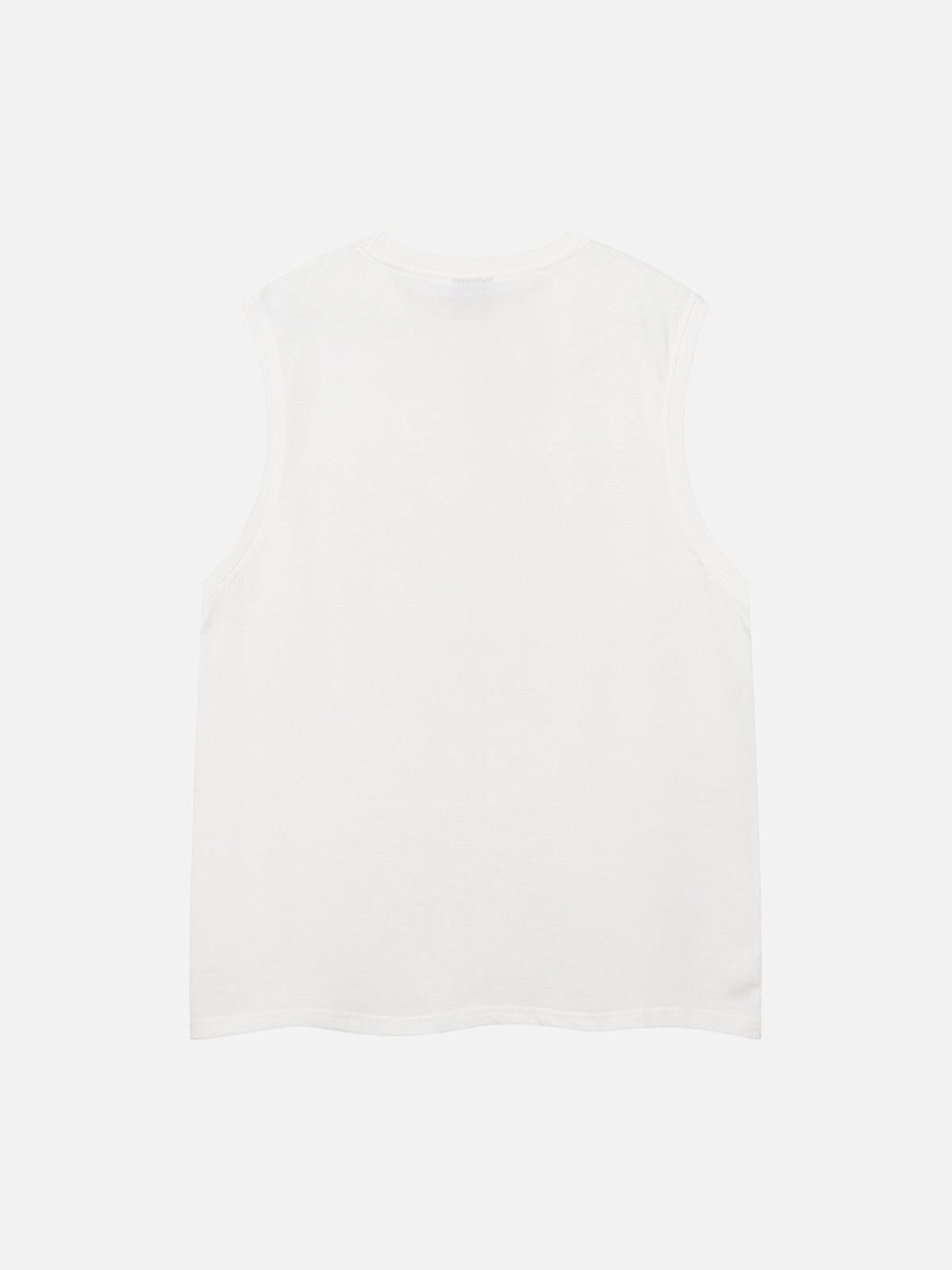Street Retro Star Chain Print Vest