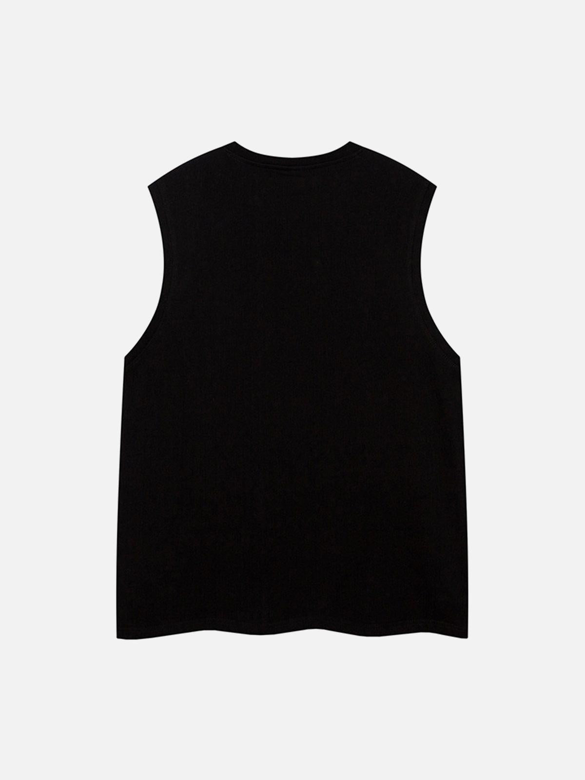 Street Retro Star Chain Print Vest