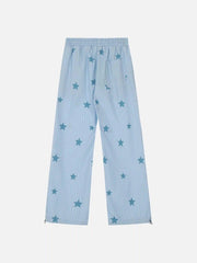 Street Retro Star Vertical Stripes Trousers