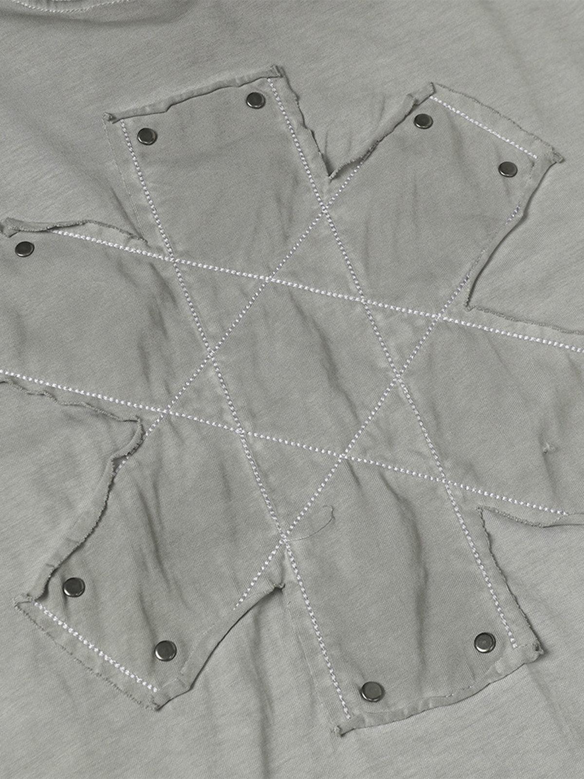 Street Split Studded Patch T-Shirt