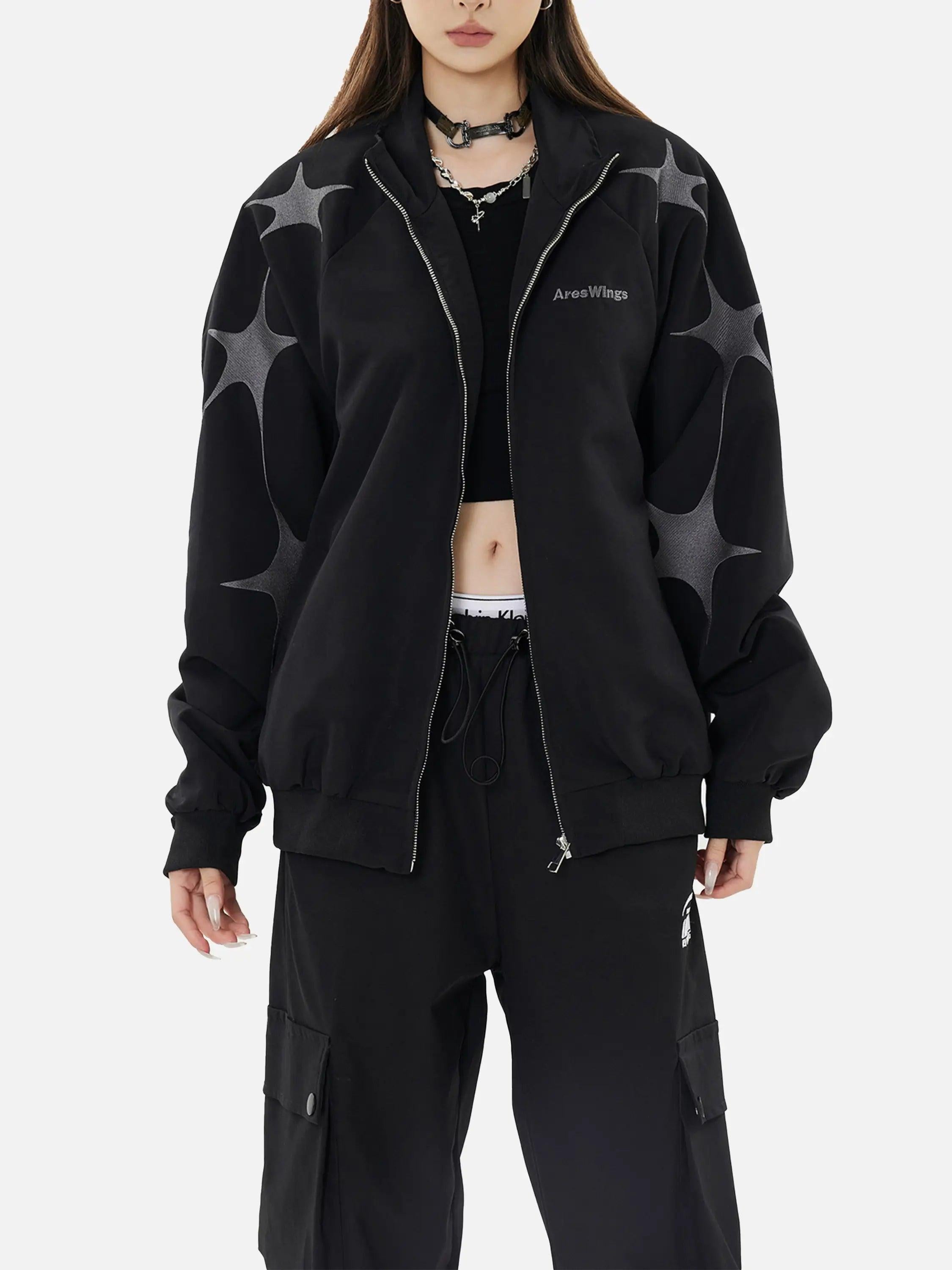 Street Stars Embroidered Zip-Up Jacket
