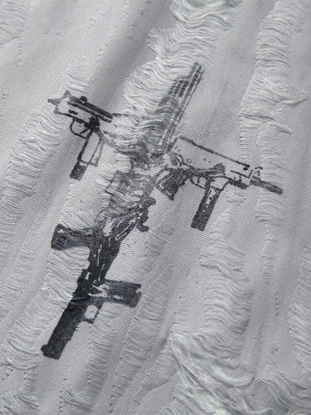 Street Stitching Cross Print T-Shirt