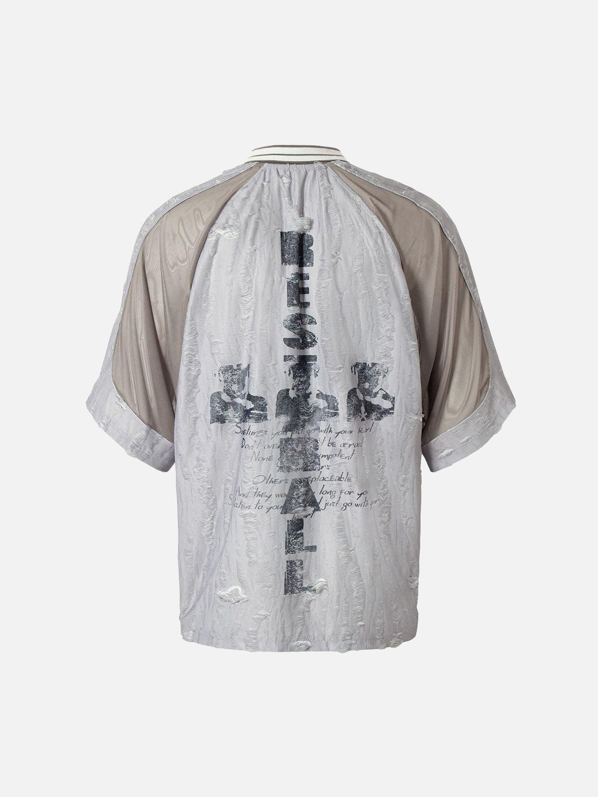 Street Stitching Cross Print T-Shirt