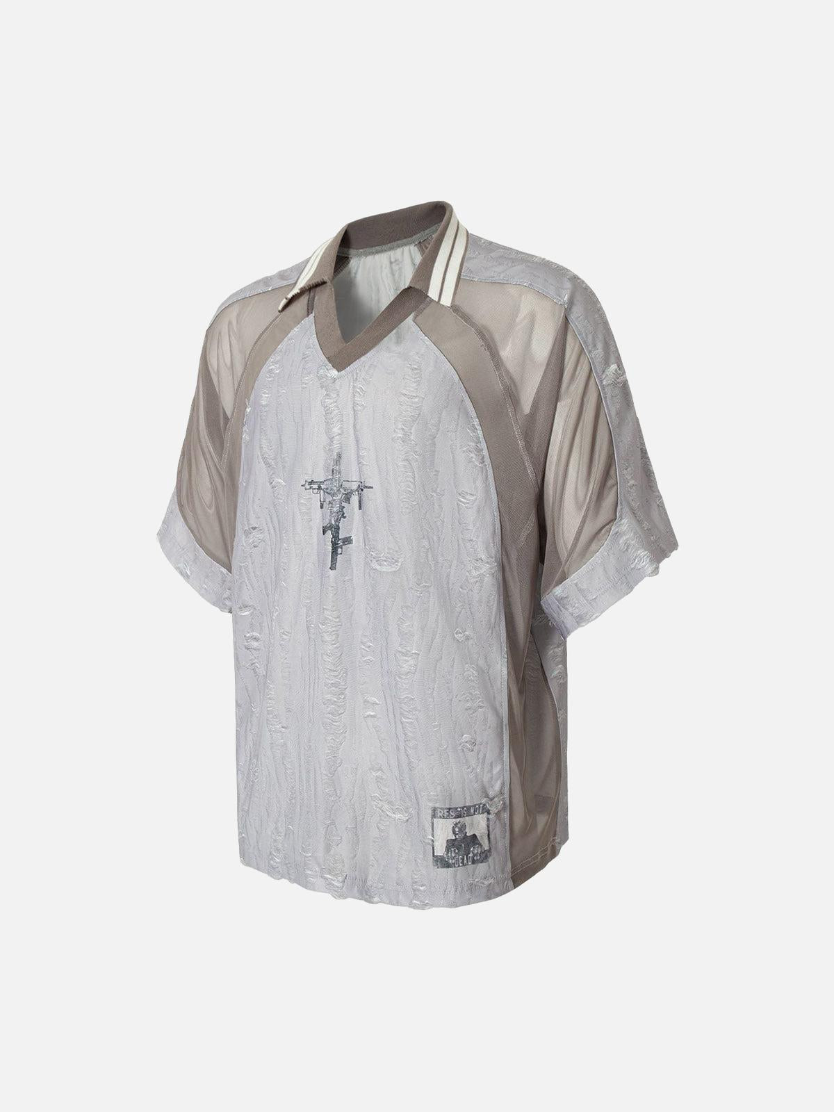 Street Stitching Cross Print T-Shirt