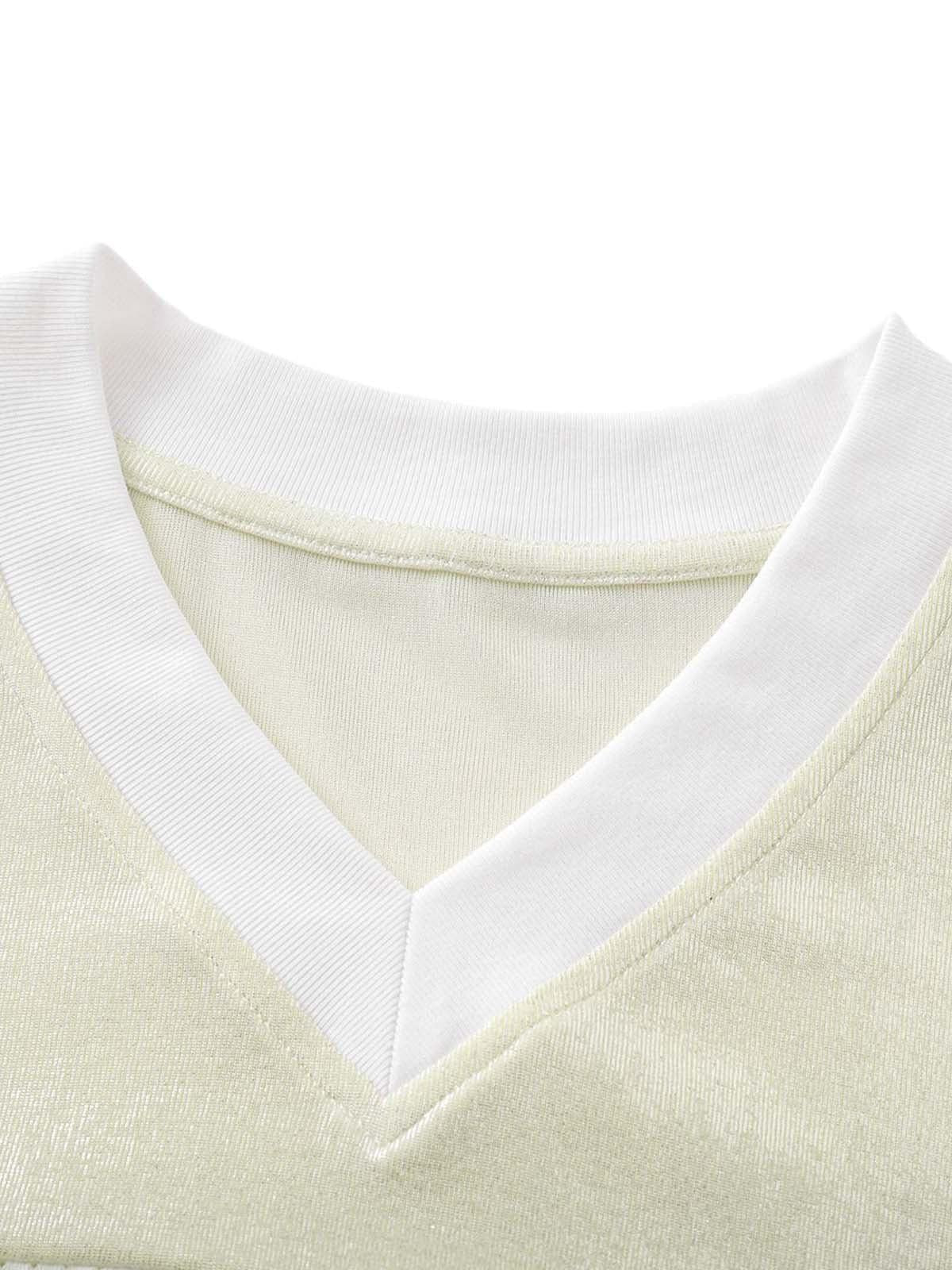 Street Stitching Mesh Character Print T-Shirt