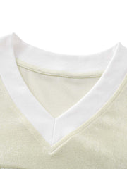 Street Stitching Mesh Character Print T-Shirt