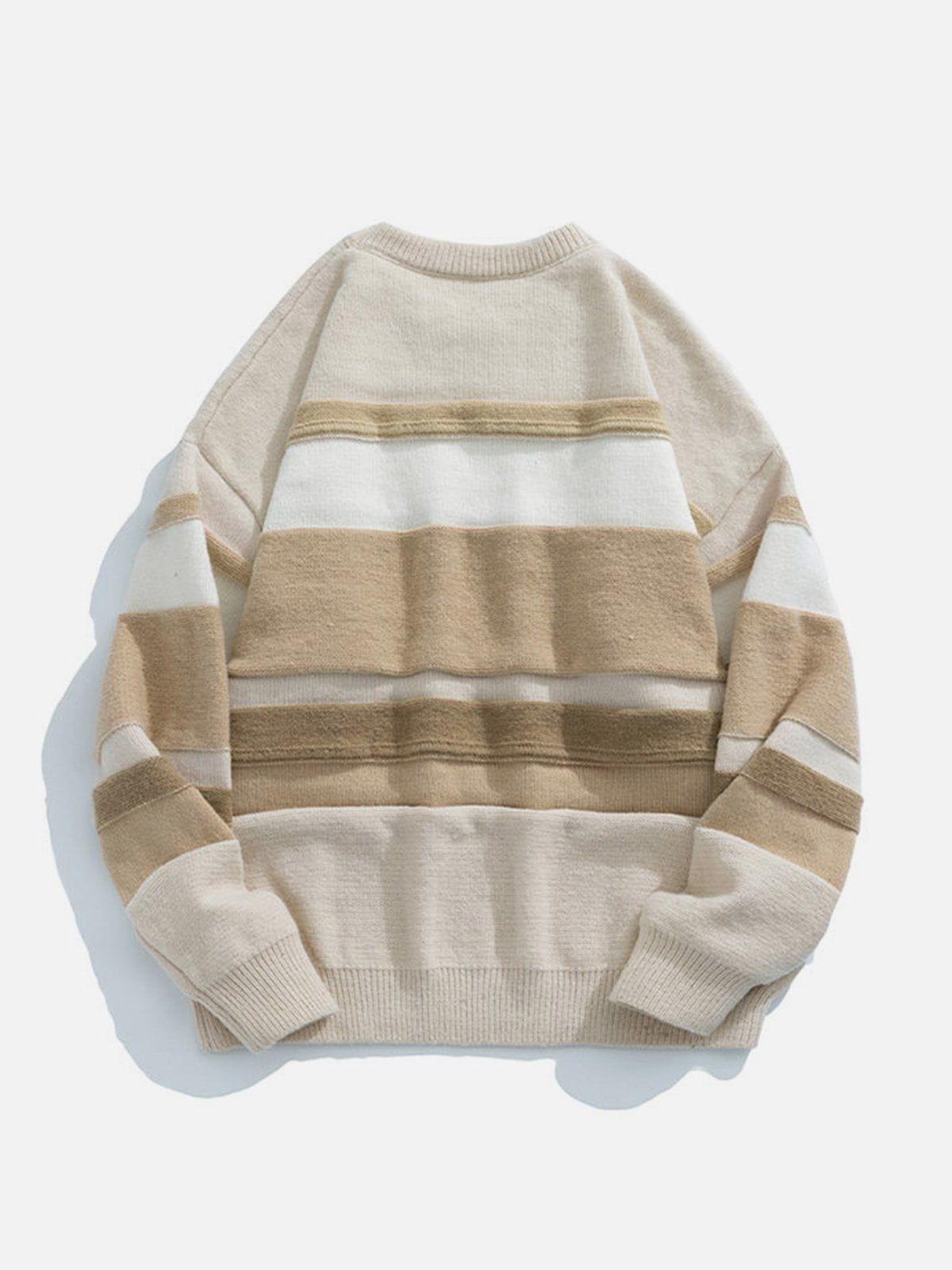 Stripes Splicing Sweater
