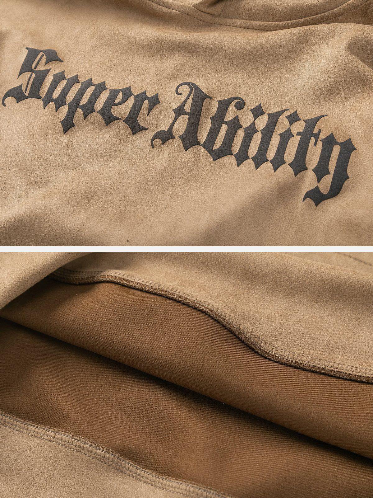 Suede Cross Print Hoodie