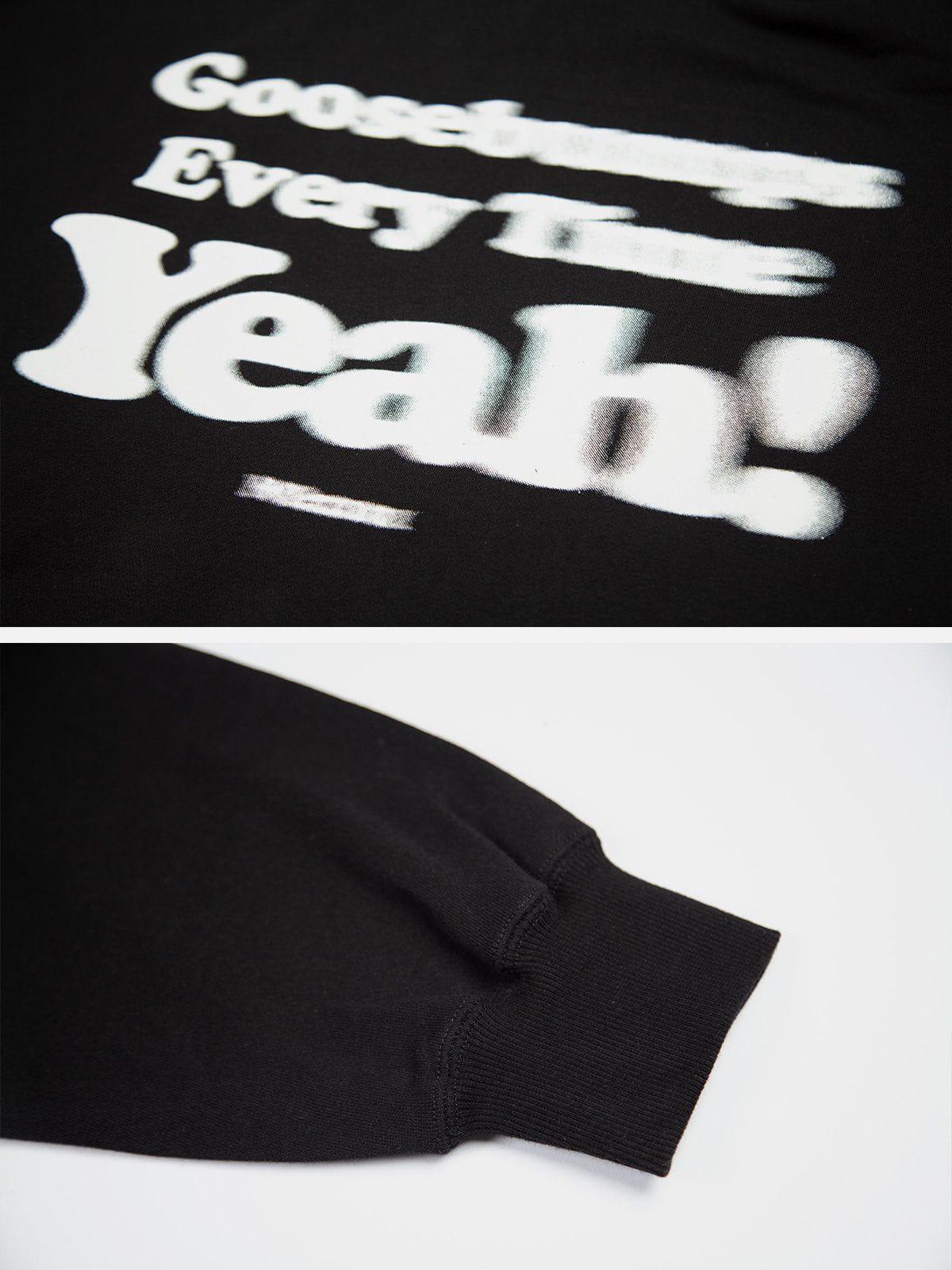 Suede Letter Foam Print Hoodie
