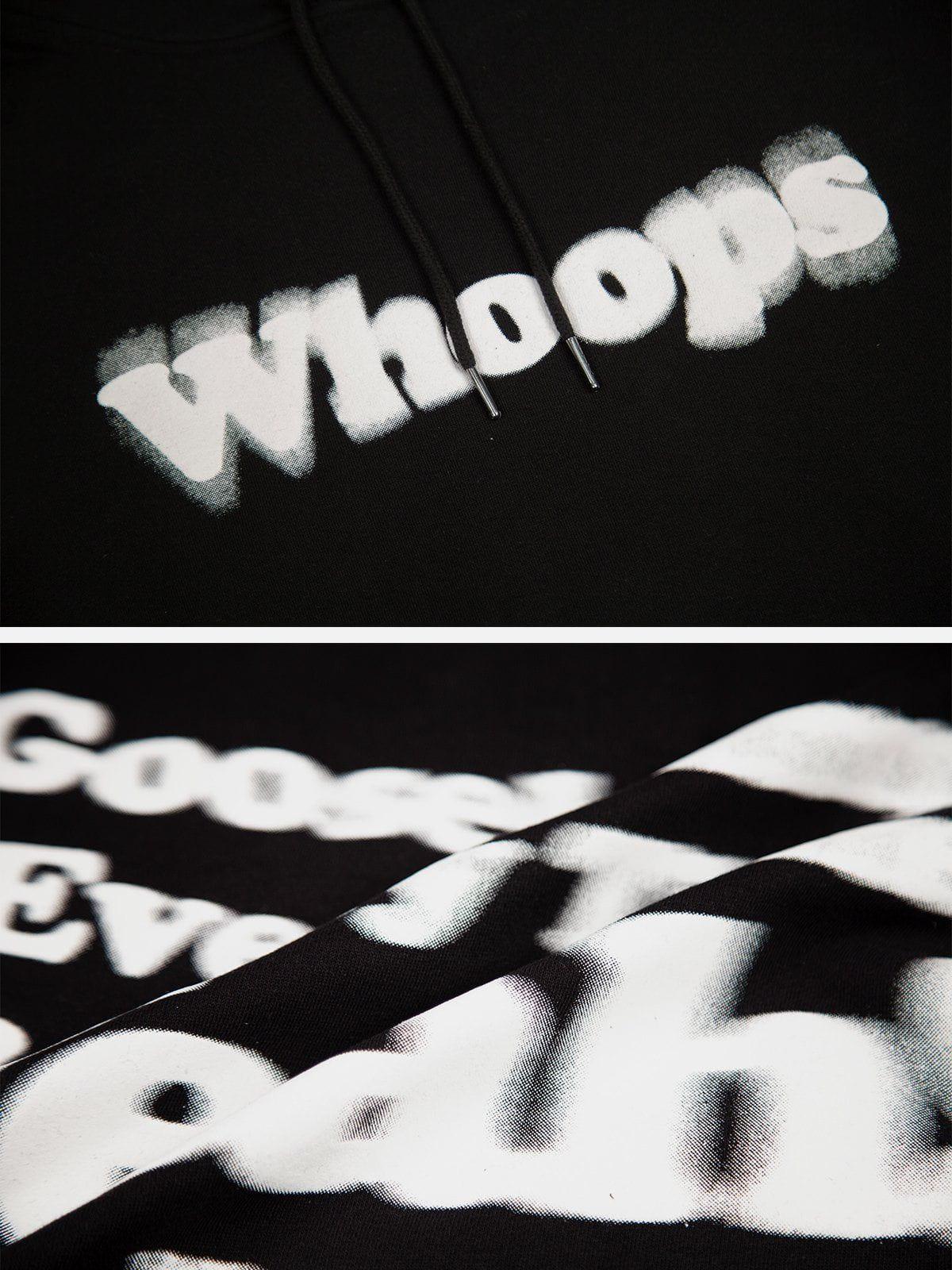 Suede Letter Foam Print Hoodie