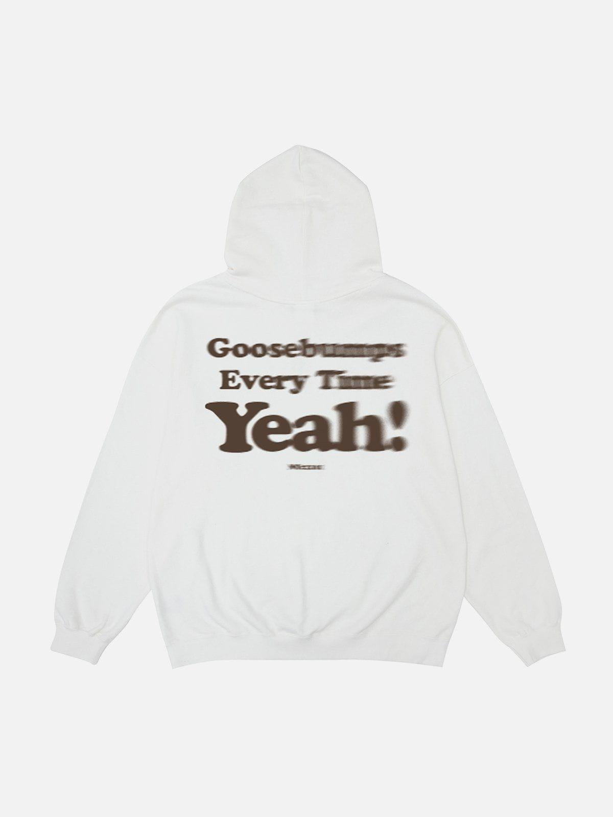 Suede Letter Foam Print Hoodie
