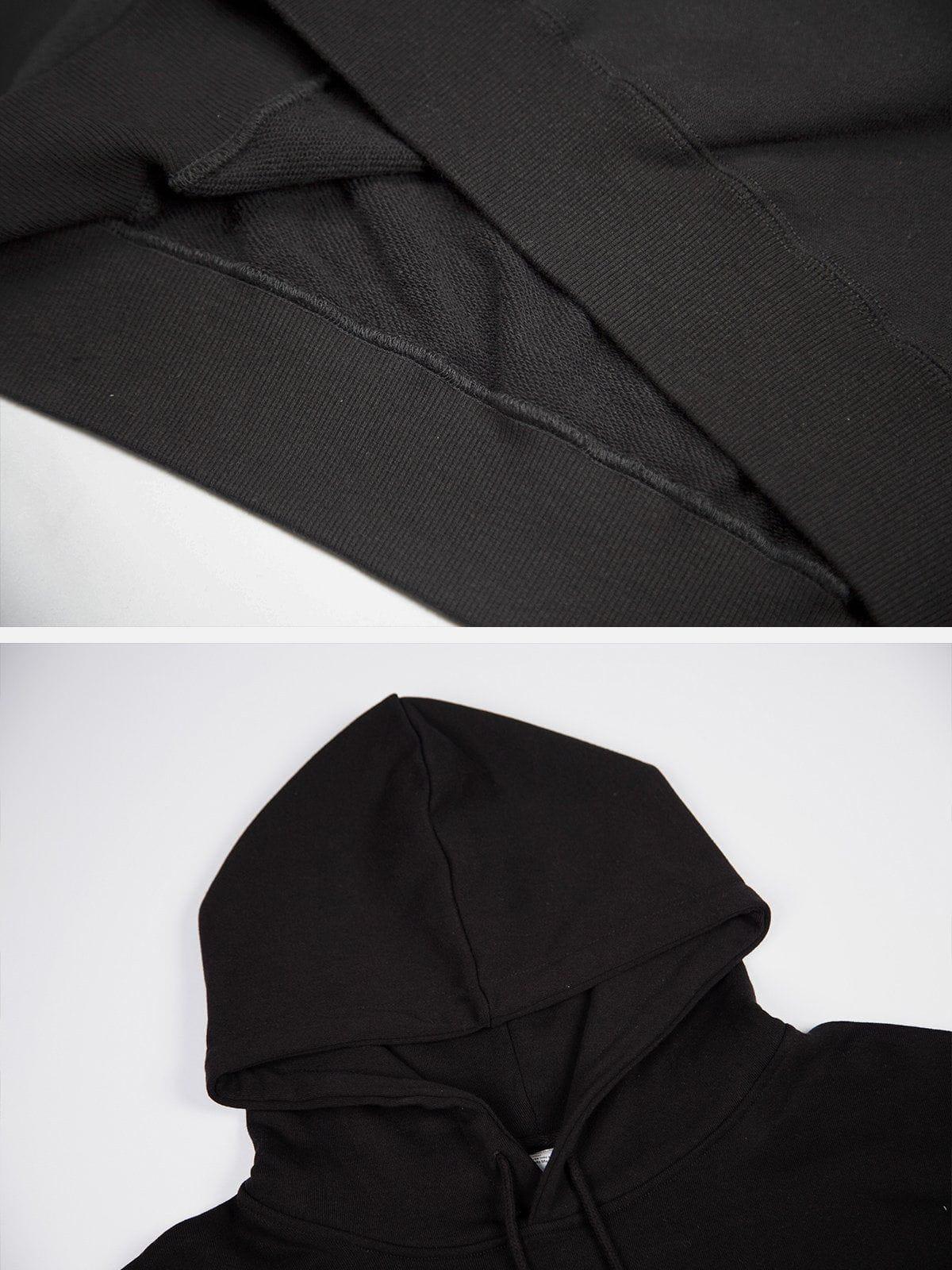 Suede Letter Foam Print Hoodie