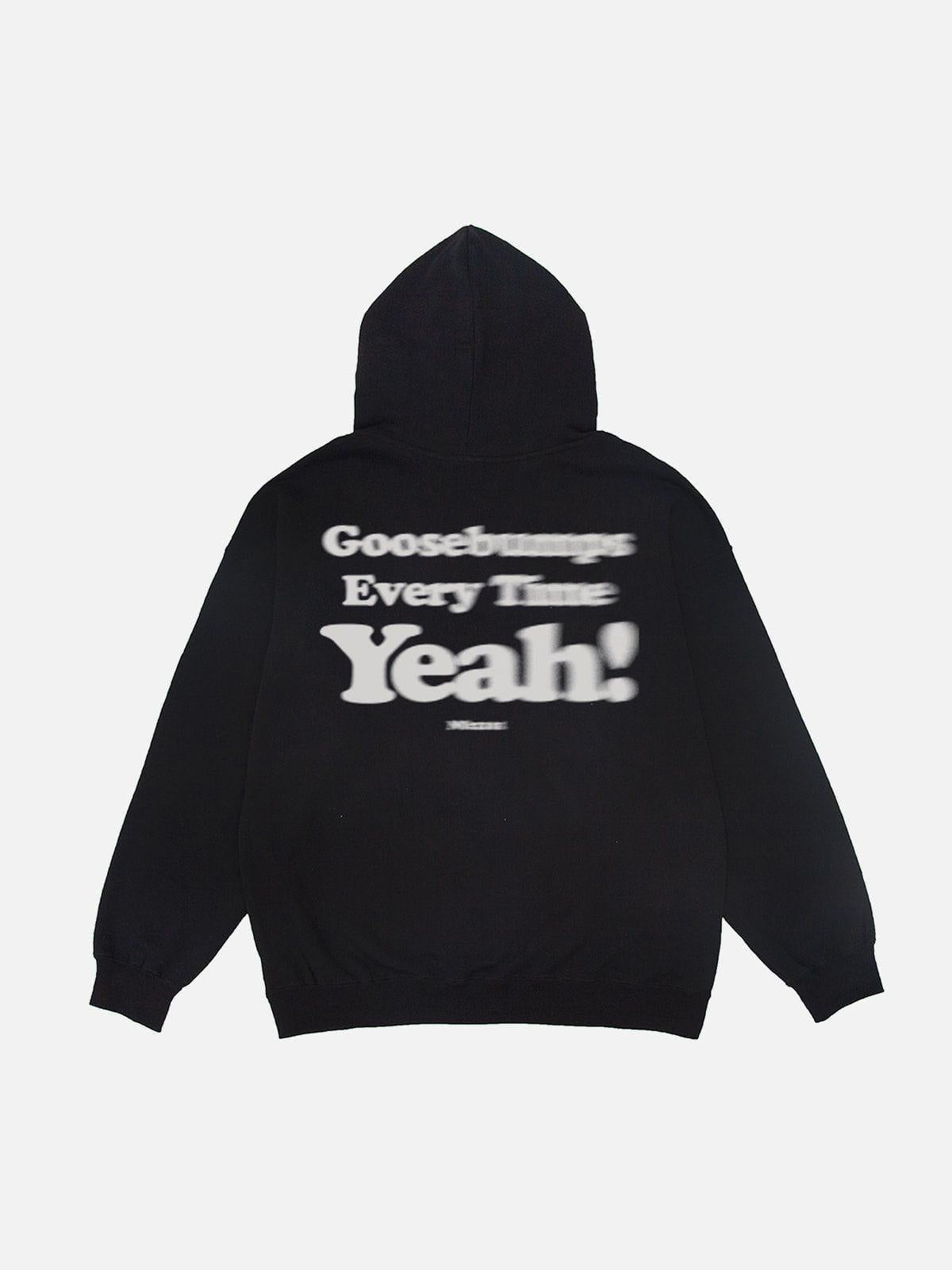 Suede Letter Foam Print Hoodie