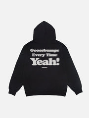 Suede Letter Foam Print Hoodie