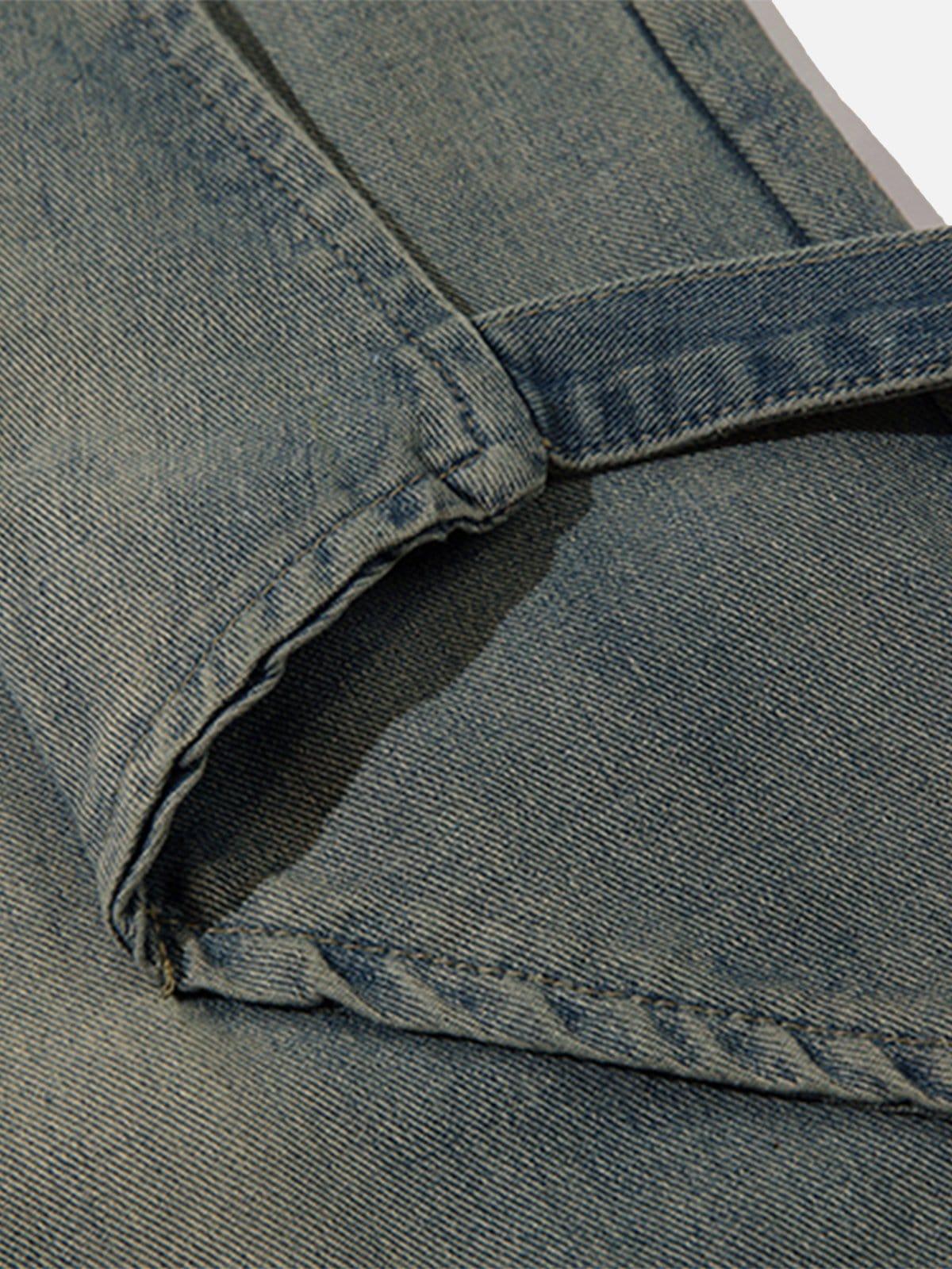 Symmetrical Panel Button-Down Jeans