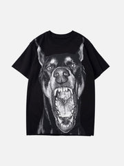 3D Printed Doberman Dog Head Hip Hop T-Shirt