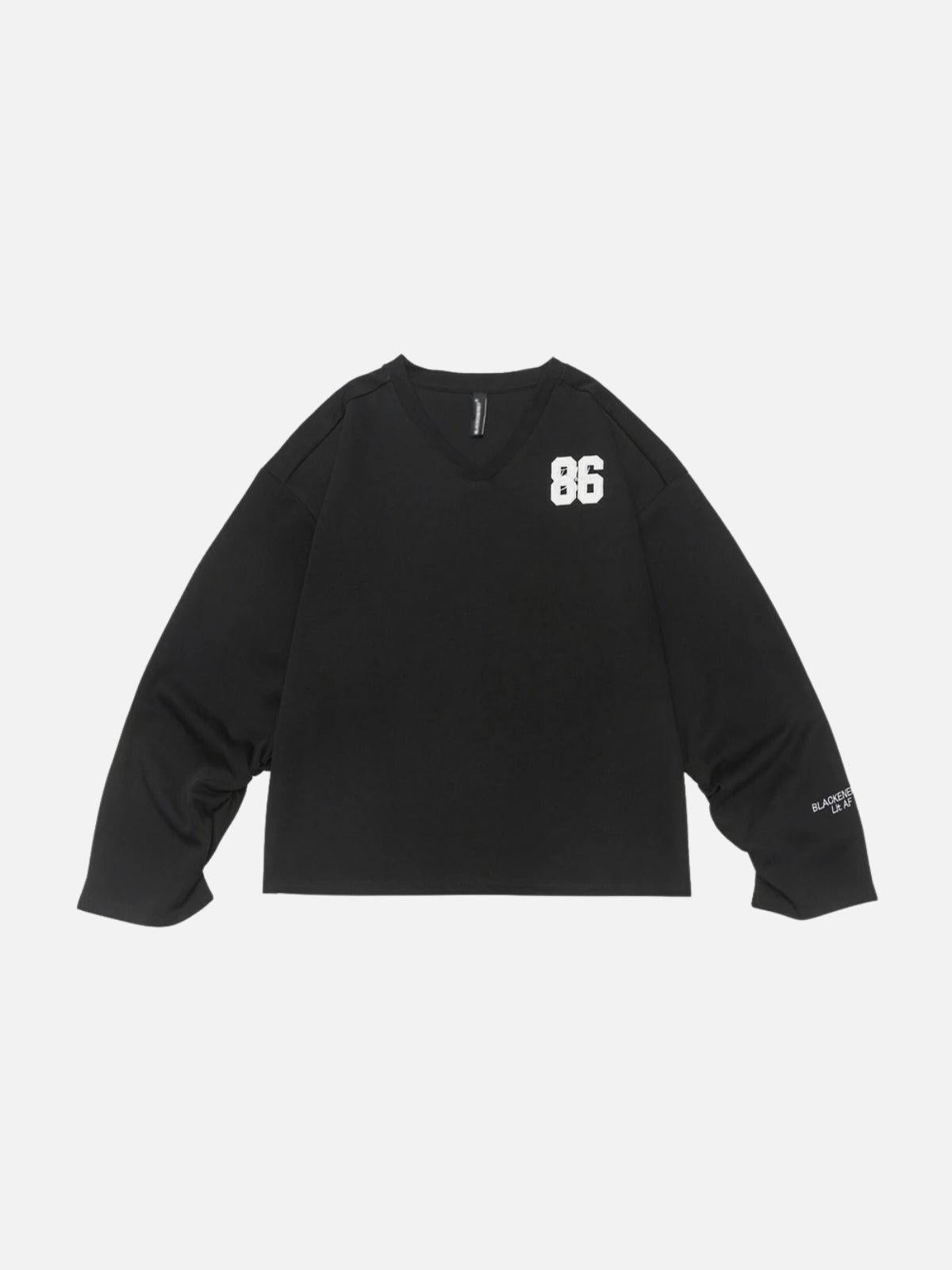 86 Embroidery V-Neck Sweatshirt