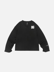 86 Embroidery V-Neck Sweatshirt