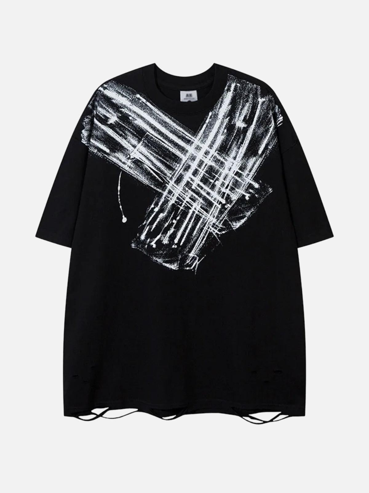 Abstract Paint Ripped Tee
