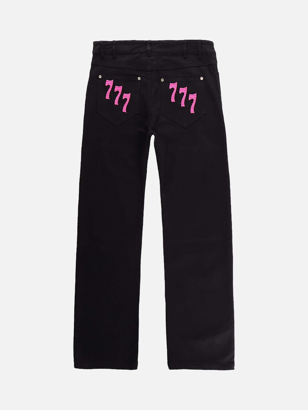 American High Street Digital Embroidered Jeans