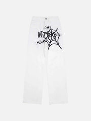 American High Street Embroidered Spider Jeans