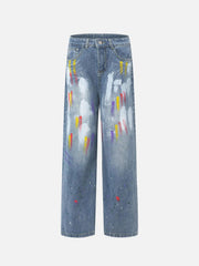 American Hip-Hop Painted Personalized Jeans