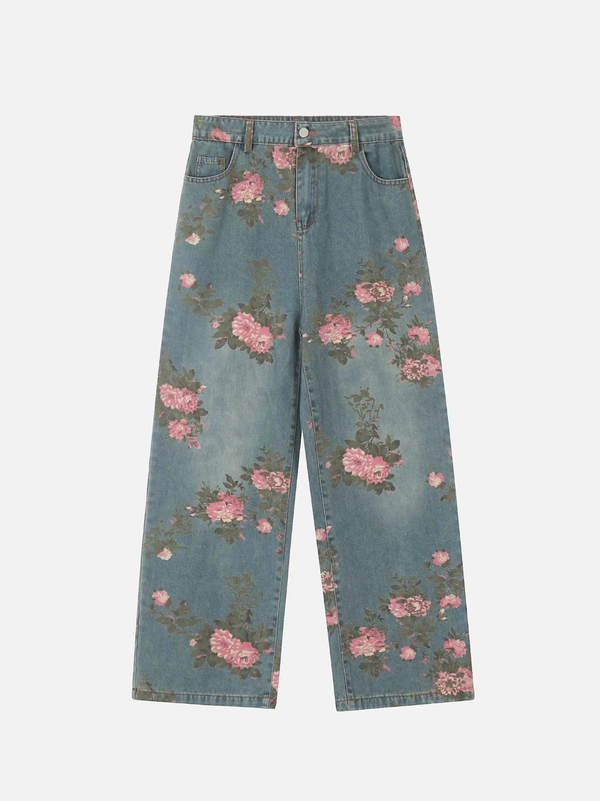 American Hip-Hop Vintage Rose Jeans