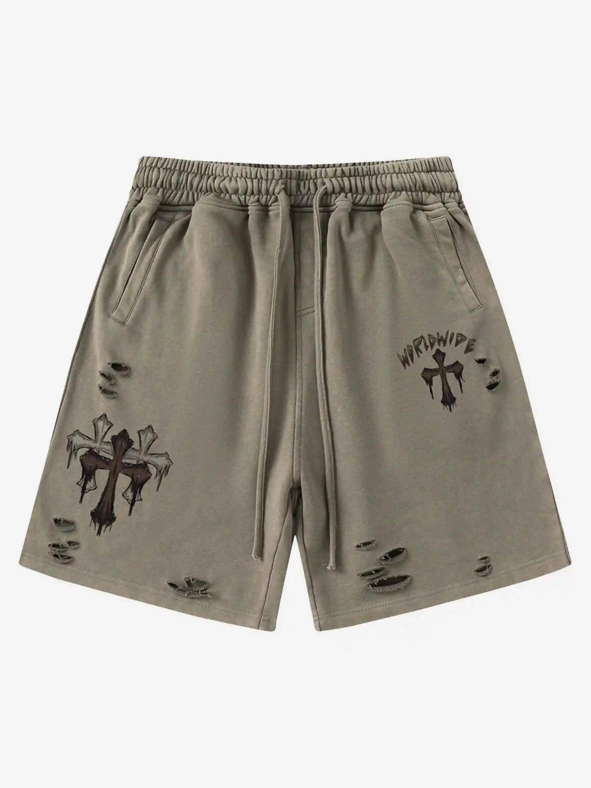 American Retro Cross Cut Hole Shorts