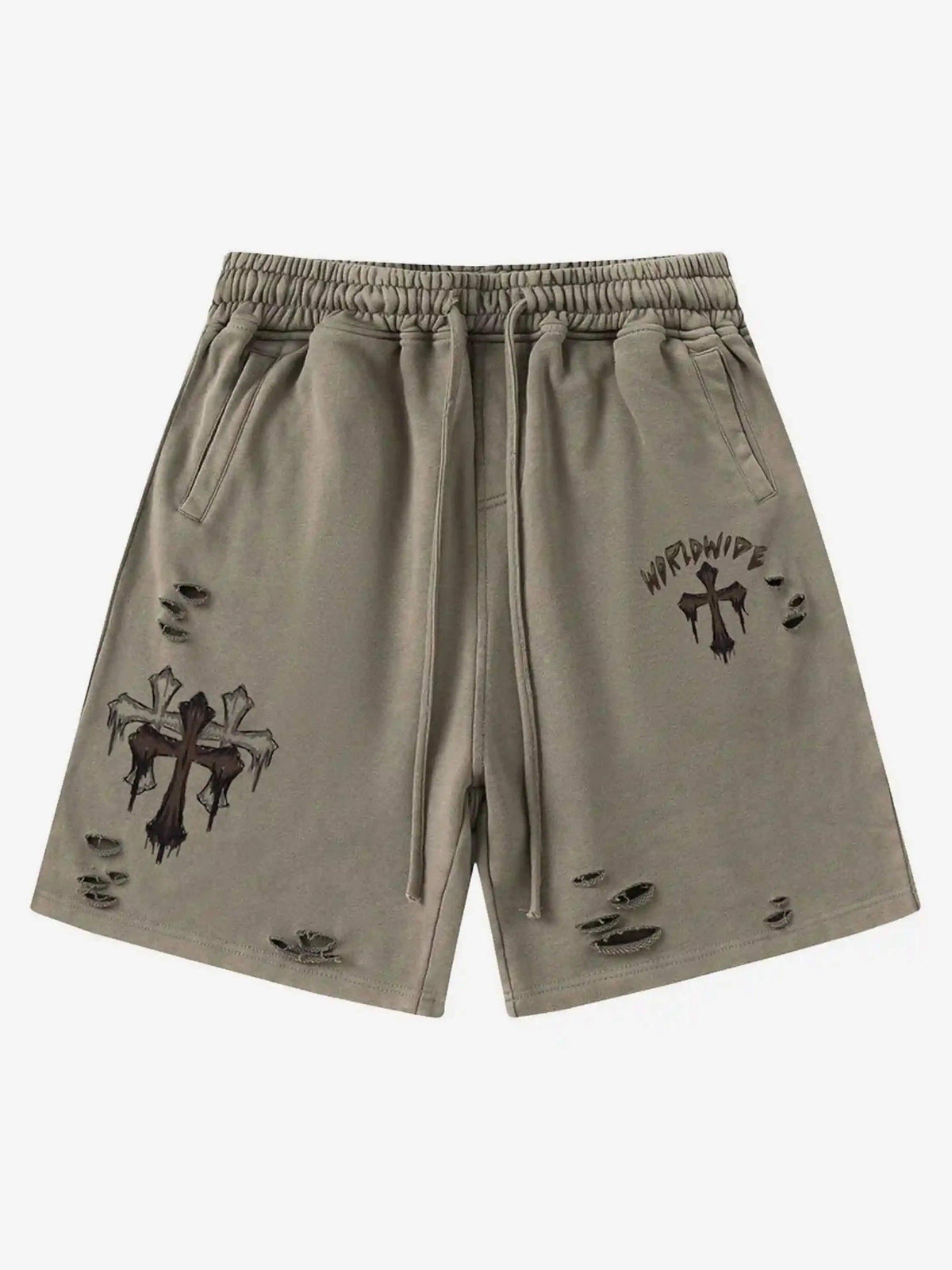 American Retro Cross Cut Hole Shorts
